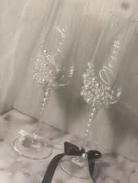 Personalised Crystal Glass Pearl Champagne Fluteone GLASS - Etsy