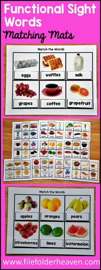 These Functional Sight Words Matching Mats provide a versatile way for students…