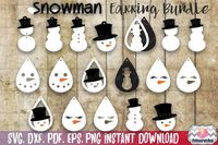 Christmas Snowman Template Bundle, Faux leather Earring (411606) | SVGs | Design Bundles