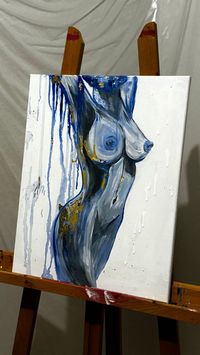 In the art world, the human body is a perennial subject of admiration and study. One particularly intriguing approach is the depiction of the outline of a woman's body on canvas. In this painting, I wanted to show symbolism and unravel the deep meanings and messages conveyed through this minimalistic yet evocative form. The silhouette of the female body on canvas conceals layers of symbolism, each of which invites us to interpret and conceptualize different aspects of human existence and societa