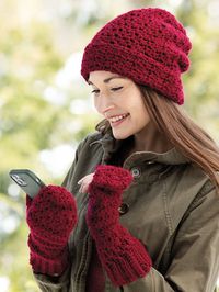 Keep warm and be stylish at the same time with this cozy set! Made using worsted weight yarn. Mittens are 3 3/4" side and 11 1/2" long measured flat with flap closed. Hat is 20" circumference at brim.