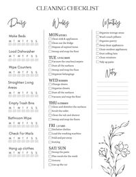 Printable Cleaning Schedule, Working Moms, Cleaning Checklist, House Chores Chart, Weekly Room by Room Tasks, Daily to Do List, Ready Print - Etsy Croatia