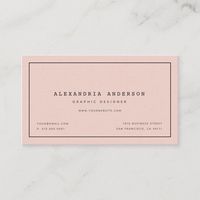 This simple and minimalist business card features your name and your title in black with thin black border on blush pink / pale pink background. Personalize it for your needs. Perfect for graphic designers, fashion stylists, writers, interior designers, consultants, event planners, boutiques, and any business professionals. You can find matching products at my store.