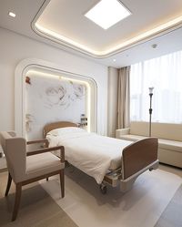 patient room, headwall, ceiling lighting