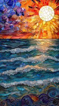 Ocean Illusion stained glass #art #wallapaper