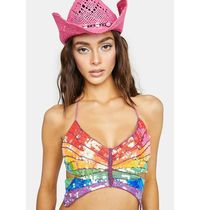 Club Exx Rainbow Sequin Butterfly Top | Dolls Kill