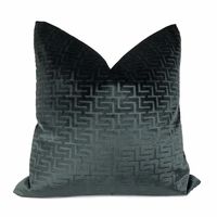 Athena Onyx Greek Key Velvet Pillow Cover – Aloriam