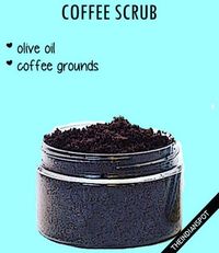 Aromatic coffee scrub made with fresh coffee powder awakens the senses as it exfoliates, cleanses and Stimulates circulation in the skin.  1 cup coffee grinds 1/2 cup olive oil  Mix and massage on your face as well as your body for a rejuvenating spa treatment at home. #coffee #scrub #olive #bodyscrub #spa #DIY #natural #theindianspot #beautyblog #homemade #blogger #beautyblogger #theindianspot.com