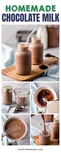 Easy Homemade Chocolate Milk recipe for the richest, creamiest glass of chocolate milk ever. A decadent twist on a favorite childhood treat!