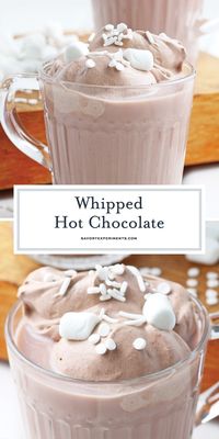 Remember that dalgona whipped coffee trend? Well say hello to your newest obsession: this EASY Whipped Hot Chocolate recipe! #whippedhotchocolate #homemadehotchocolate www.savoryexperiments.com