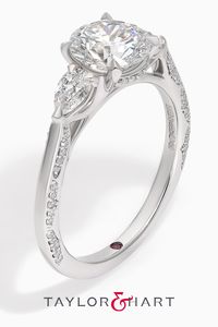 Round diamond trilogy engagement ring #engagementring #trilogy #round #diamond