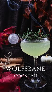 Capture the magic of Hogwarts and the wizarding world with a cocktail inspired by Professor Lupin and his werewolf affliction! Wolfsbane potion was created in order to relieve the symptoms of werewolfery by allowing the werewolf to sleep through its monthly transformation. This cocktail is smoky and woodsy with smoked rosemary gin and using burnt rosemary to smoke the glass. This cocktail is perfect for impressing your guests at your next Harry Potter themed party!