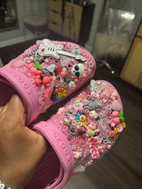 Starting at $125 (NOTE: style is for original crocs, additional cost may apply for specific color crocs) Please put your SHOE SIZE in men's or women's. please buy the ADD ONS  with your order if you would like LETTERS or any BIG CHARMS you will not receive letters or big charms if it is not added with your order.