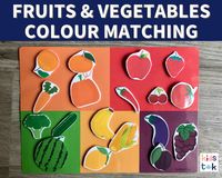 Fruits and Vegetables Colour Matching Activity for toddlers! 🌈  WHAT'S INCLUDED  3 PDF Pages (2 activity sheets + 1 cutting sheet) You can choose to download in A4 (210mm x 297 mm) or US letter size (8.5 x 11 inches). 🌈  IMPORTANT NOTE  This is a DIGITAL DOWNLOAD. No physical items will be mailed to you. Due to the nature of the item, refunds cannot be made for Instant Download purchase. Colours may appear slightly different on your screen or the printed paper due to the monitor settings and t