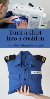 How to turn a shirt into a cushion cover. Full step-by-step tutorial for how to make a cushion from a shirt. DIY and crafts blog.