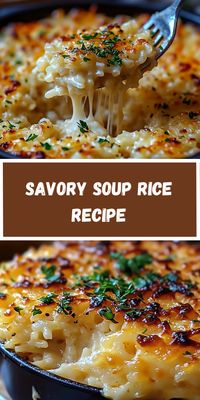 Love the taste of onion soup? Then you'll adore our Savory Soup Rice Recipe. This dish brings together the comforting flavors of soup and rice in one easy-to-make recipe. Perfect for cozy dinners or as a side dish to your favorite meals, this recipe is sure to become a household favorite.