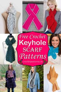 14 Free Crochet Keyhole Scarf Patterns