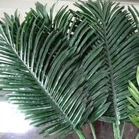 Wish | 10pcs Artificial Leaves Simulation Plants Palm Tree Leaf Greenery for Floral Arrangement Accessory Part/2 sizes