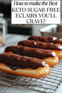 Enjoy the classic taste of eclairs without the guilt. These keto diet-friendly eclairs are low-carb, with a smooth vanilla cream filling and rich chocolate glaze. Perfect for anyone looking to enjoy a timeless dessert while staying on track with their keto goals