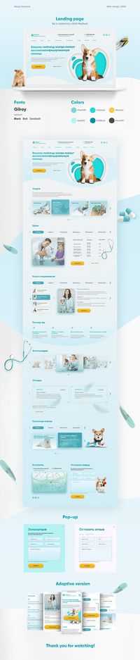 Landing page for a veterinary clinic on Behance