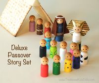 Sale - Passover STORY SET, ten plagues, Seder for Kids, Kid Friendly Seder Deluxe story set, matzah tent set