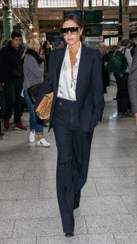 The designer, Victoria Beckham, wear-tested a wrinkle-free suit on the Eurostar from London to Paris.