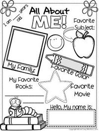 Use this All About Me sheet as a beginning of year activity. Students can work on this as they are walking into the classroom on the first day of school, while you are busy talking to parents and getting others settled. This sheet can also be used as a guide when students share some facts about themselves to the rest of the class.