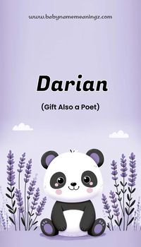 Darian is a Boy name with American origin thats popular in English speaking countries, and it means Gift Also a Poet John Keats DescribeD the moment of Discovery when explorers stooD 'silent upon a peak in Darien