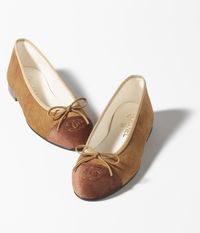 Ballet flats - Velvet, light brown & brown — Fashion | CHANEL