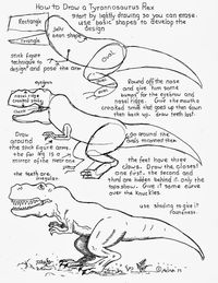 How to draw a Tyrannosaurus Rex Worksheet.