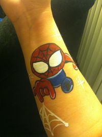 Spider-Man cheek art inspired by Corey Morgan .