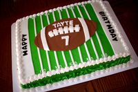 Football cake #footballcakes #decoratedsheetcakes #sheetcakesdonthavetobeboring #footballcake