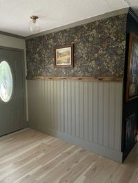 Moody cottagecore beadboard accent wall