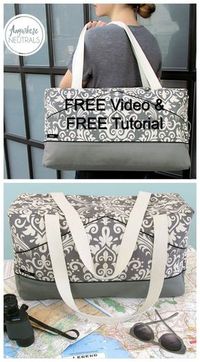 Sew Modern Bags brings you another FREE sewing pattern, this time it's a Perfect Damask Duffle Bag from one of our favourite bag designers. #FreeSewingPattern #FreeBagPattern #EasyBagPattern #BeginnerSewingPattern #EasySewingPattern #SewingVideo