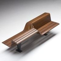 design public bench in wood and metal (with backrest) SEDIS TORSION  by Antonio Citterio + Toan Nguyen METALCO