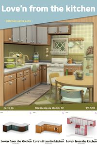 Transform your Sims' homes with the charming "Love'n from the Kitchen" CC set by KKB, featured at number 46 on my Sims 4 kitchen CC list! This retro-inspired collection includes functional counters, appliance cabinets, classic wall cabinets, and a stylish kitchen island—all Maxis Match perfection! It’s ideal for crafting a warm, nostalgic vibe with a practical touch. From fridges to decorative clutter, this set has everything to create a lived-in, cozy space your Sims will adore.