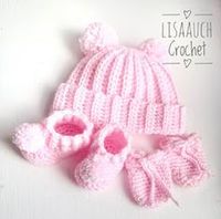 Crochet Baby Hat booties and mitts free patterns