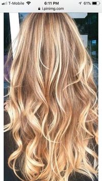 Long blonde waves with highlights