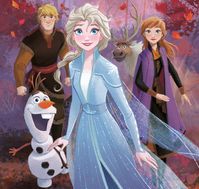 Frozen 2 Elsa, Anna, Olaf y Kristoff foto grande