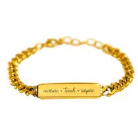 "Nurture, Teach, Inspire" ID Bar Bracelet– Think Goodness