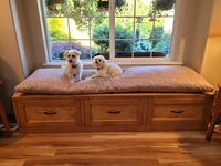 Window seat with drawers using the mudroom bench with easy drawers plan | Ana White