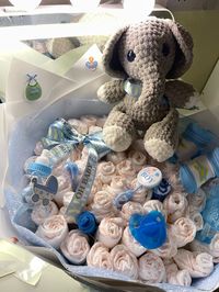 #babyshower #itsaboy #diaperbouquet #crochet #crochetelephant #babyboy