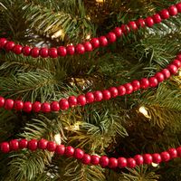 Red Wood Bead Cranberry Garland - World Market