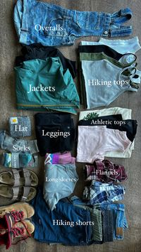 Packing list of clothes to bring while hiking in the PNW! Dont forget to being a waterprood jacket!