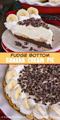 Best Fudge Bottom Banana Cream Pie