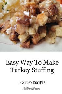 PIN NOW, Make later! Do you enjoy turkey year around? You can make your own turkey stuffing in the slow cooker. Simple and easy and a huge time saver. See how! #turkeystuffing #stuffingrecipe #easyturkeystuffing #slowcookerturkeystuffing #crockpotturkeystuffing #howtomakestuffing #slowcookermeals #dinnerideas #mealplanning #mealidea