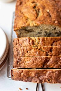 Super moist, EASY, and delicious, this is the Best Banana Bread recipe ever! It's our favorite way to use up overripe bananas and it freezes really well too! #bananas #bananabread #quickbread #moist #easy #classic #homemade #fromscratch #walnuts #muffins #breakfast #brunch #snack #ripe