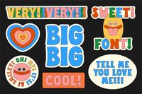 - GROOVY FONT

Very Very Big Big! A retro, modern, hand-lettered font! This font was hand drawn to give you a hand lettered look, and each character has a alternate for extra hand made goodness! Looks great as a logo font or used for display, quotes, art, and a handmade touch.