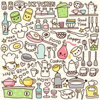 Vinyl Wall Mural Cute Doodle Kitchen Stuff ✓ Easy Installation ✓ 365 Day Money Back Guarantee ✓ Browse other patterns from this collection!