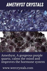 Amethyst A gorgeous purple quartz, calms the mind and improves the hormone system #crystal #healer#crystals #love #healing#crystalhealing